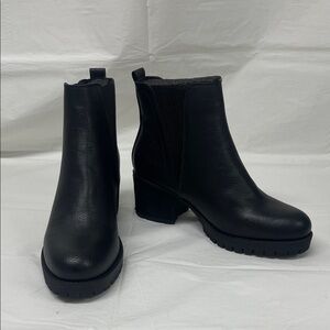 MIA Black Chelsea Lug Heel Ankle Boots